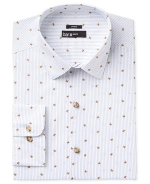 Bar Iii Men's Slim-fit Stretch And Easy Care Bee Pinstripe Print Dress Shirt, Only At Macy's