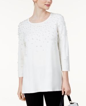 Alfani Embellished Swing Sweater, Created For Macy's