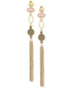 Lucky Brand Gold-tone & Pink Stone Reversible Linear Drop Earrings, A Macy's Exclusive Style