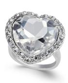 Thalia Sodi Silver-tone Crystal Heart Ring, Only At Macy's