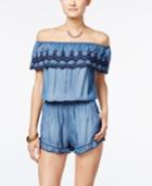 American Rag Chambray Off-the-shoulder Romper, Only At Macy's
