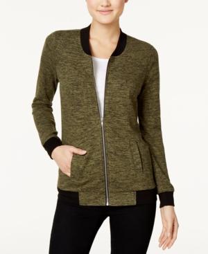 Miss Chievous Juniors' Knit Bomber Jacket