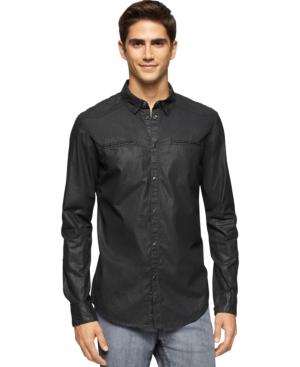 Calvin Klein Jeans Coated Denim Western Shirt