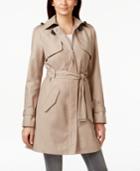 Cole Haan Faux-leather-trim Trench Coat