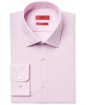 Hugo Men's Slim-fit Pink Pinstripe Dress Shirt