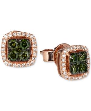 Le Vian Exotics Diamond Halo Stud Earrings (1/2 Ct. T.w.) In 14k Rose Gold