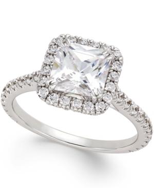 Certified Diamond Square Halo Engagement Ring (2-3/4 Ct. T.w.) In 18k White Gold