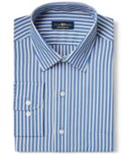 Club Room Estate Wrinkle Resistant Navy Citron Stripe Dress Shirt, Only At Macy's