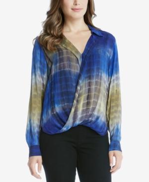 Karen Kane Tie-dyed Crossover Blouse