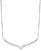 Diamond V Necklace In Sterling Silver (1/4 Ct. T.w.)