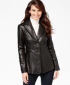 Jones New York Leather Blazer Coat