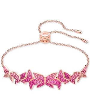Swarovski Lilia Rose Gold-tone Plated Mixed-metal Bangle Slider Bracelet