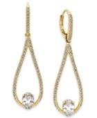 Danori Gold-tone Pave And Crystal Teardrop Drop Earrings