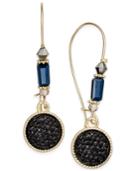 Inc International Concepts Gold-tone Jet Glitter Drop Earrings, Only At Macy's
