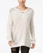 Ultra Flirt Juniors' Embellished High-low Sweater