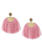 Lucky Brand Gold-tone Yellow Pave & Pink Fringe Drop Earrings