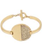 Kenneth Cole New York Gold-tone Pave Disc Toggle Bracelet