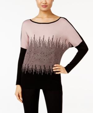 Alfani Embellished Dolman-sleeve Sweater, Only At Macy's