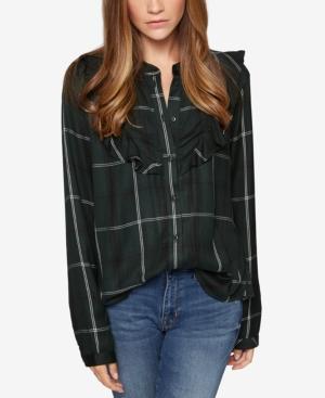 Sanctuary Prairie Ruffled Plaid Blouse