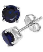 Lab-created Sapphire Stud Earrings (1/3 Ct. T.w.) In 14k White Gold