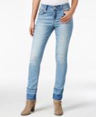 Inc International Concepts Uncuffed Straight-leg Ankle Mid Indigo Wash Jeans, Only At Macy's