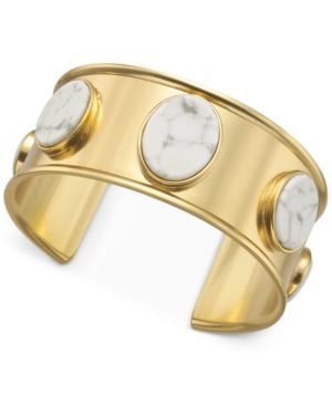 Kate Spade New York Gold-tone Red Stone Cuff Bracelet