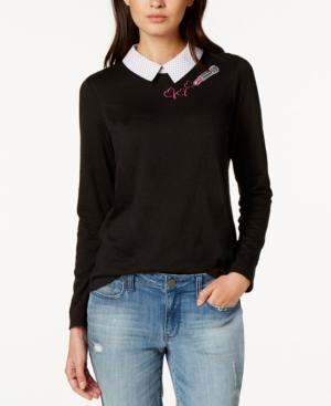 Maison Jules Lipstick Collared Top, Created For Macy's