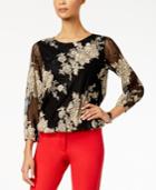 Alfani Embroidered Lace Bubble Top, Created For Macy's