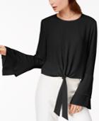 Self Esteem Juniors' Bell-sleeve Tie-front Top