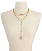Inc International Concepts Gold-tone Multi-layer Beaded Lariat Necklace, Only At Macy's
