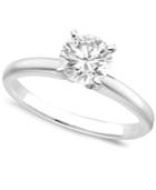 Engagement Ring, Certified Colorless Diamond (1 Ct. T.w.) And 18k White Gold