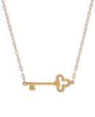 Polished Key 17 Pendant Necklace In 10k Gold