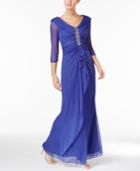Alex Evenings Embellished Ruched Gown