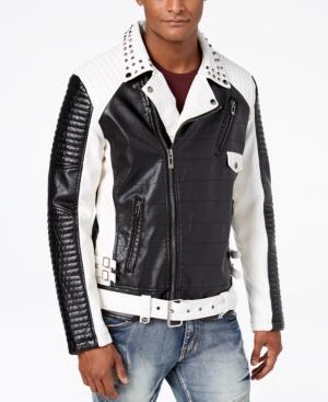 Reason Men's Colorblocked Faux-leather Moto Jacket