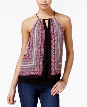 Bcx Juniors' Printed Layered Sleeveless Top