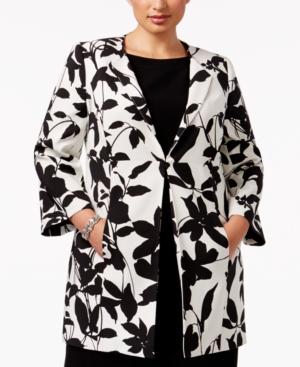 Kasper Plus Size Printed Topper Jacket