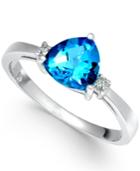Blue Topaz (1-5/8 Ct. T.w.) & Diamond Accent Ring In 14k White Gold