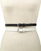 Inc International Concepts 2-for-1 Embossed & Solid Belts, Created For Macy's