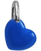 Blue Enamel Heart Mini-charm In Sterling Silver