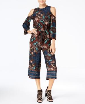 Be Bop Juniors' Cold-shoulder Gaucho Jumpsuit
