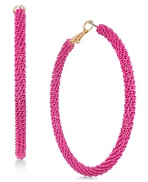 Thalia Sodi Gold-tone Tassel Drop Hoop Earrings, Created For Macy's