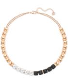 Swarovski Rose Gold-tone Clear And Black Crystal Collar Necklace