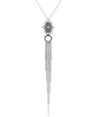 Lucky Brand Silver-tone Starburst Fringe Pendant Necklace