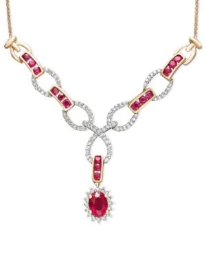 14k Gold Necklace, Ruby (2 Ct. T.w.) And Diamond (1/2 Ct. T.w.) Toggle