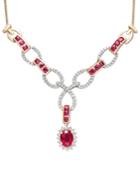 14k Gold Necklace, Ruby (2 Ct. T.w.) And Diamond (1/2 Ct. T.w.) Toggle