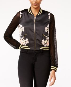 Material Girl Juniors' Illusion-sleeve Bomber Jacket, Only At Macy's