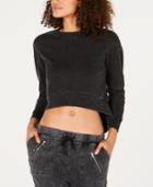 Material Girl Active Juniors' Moto-detailed Cropped Sweatshirt, Created For Macy's