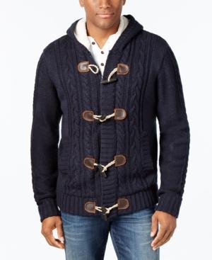 Weatherproof Vintage Men's Hooded Toggle Sweater Jacket, Classic Fit