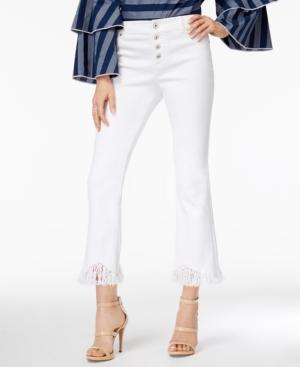 I.n.c. Cropped Fringe-trim Jeans, Created For Macy's