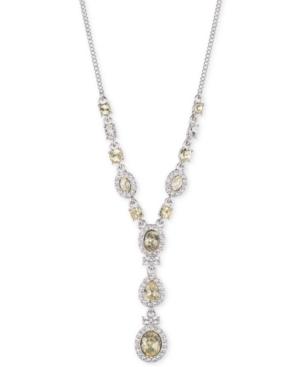Givenchy Silver-tone Crystal & Stone 19 Lariat Necklace, Created For Macy's